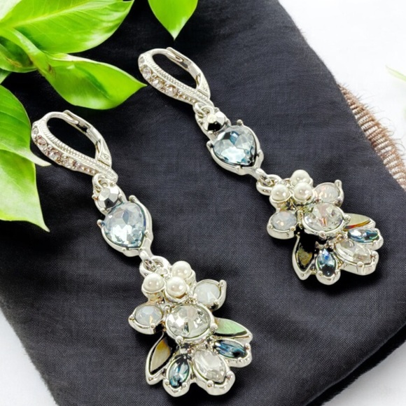 Givenchy Elegant Silver Drop Earrings - Picture 1 of 5